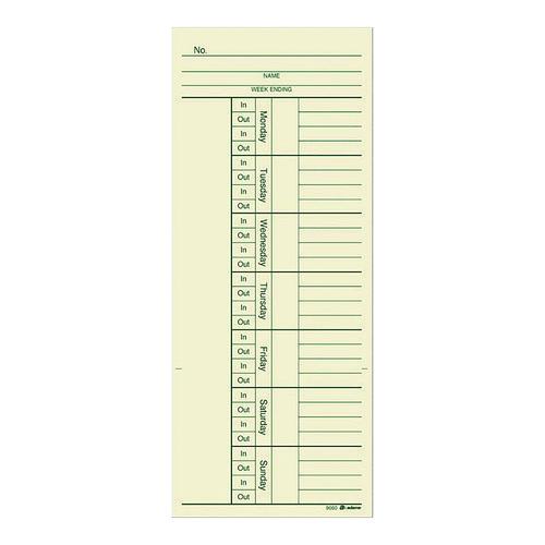 Time Cards for Acroprint, Amano and Lathem Time Clocks, Two Sides, 3.4 ...