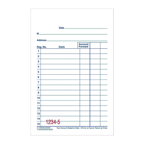 Multipart General-Purpose Sales Pad, Two-Part Carbonless, 3.34 x 5.13, 50 Forms/Pad, 10 Pads/Pack