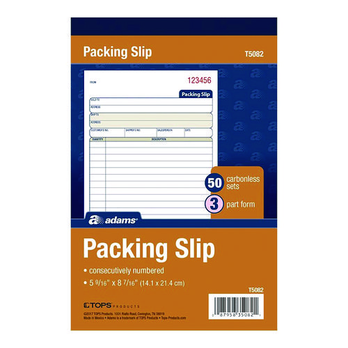 Multipart Packing List Forms, Three-Part Carbonless, 5.56 x 7.94, 50 Forms Total