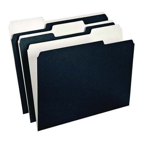 Earthwise Pendaflex File Folders, 1/3-Cut Tabs: Assorted, Letter Size, Black/White, 50/Box