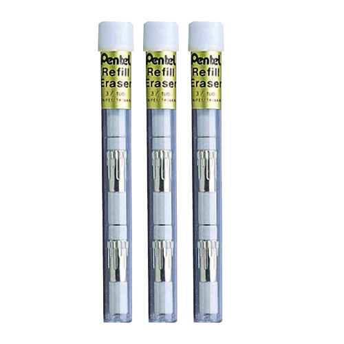 Eraser Refills for Sharp Kerry/EnerGize-X/Wow Pencil/Gizmo/Cushi/Hot Shots/Technica-X, White, 4/Tube, 3 Tubes/Pack