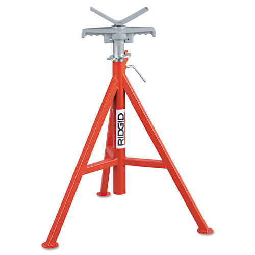 RIDGID® V Head Pipe Stand, Up to 12" Pipe Capacity, Red