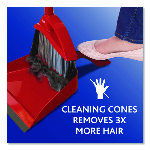 PowerCorner Pet Pro Broom and Step-On Dust Pan, 48" Handle, Red/Black/Gray
