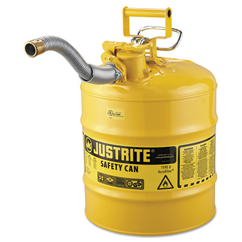 Accuflow Safety Can, Type Ii, 5gal, Yellow, 1" Hose