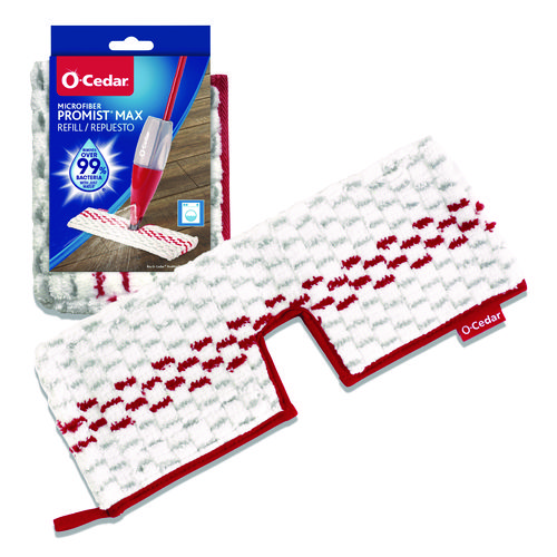 ProMist MAX Refill, Microfiber, Custom Size for ProMist Mop System, Red/White/Gray, 4/Carton