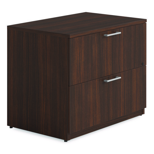 Alera Seville Series Lateral File Cabinet, 2 Legal-Size File Drawers, Mahogany, 36" x 24" x 29"