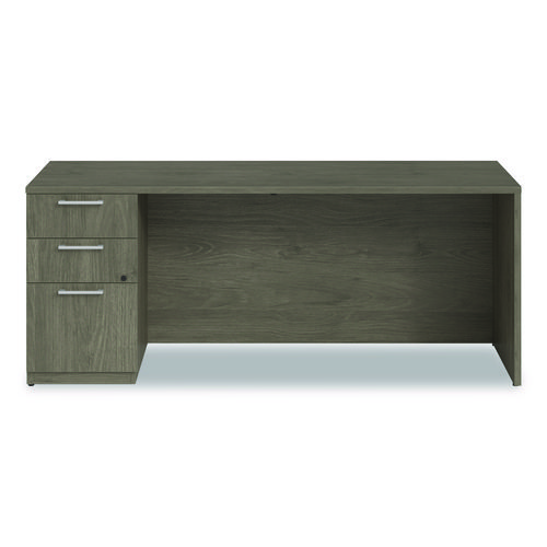 Alera Seville Series Credenza with Pedestal, Left Pedestal, 72w x 24d x 29h, Walnut