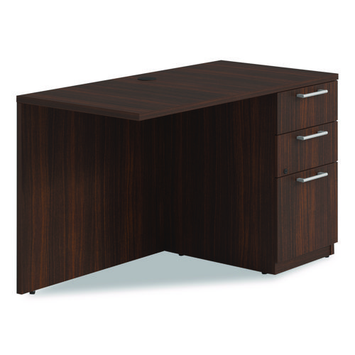 Alera Seville Series Desk Return with Pedestal, Right, 48" x 24" x 29", Mahogany