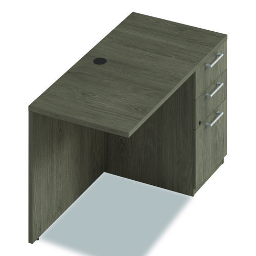Alera Seville Series Desk Return with Pedestal, Right, 48" x 24" x 29", Walnut