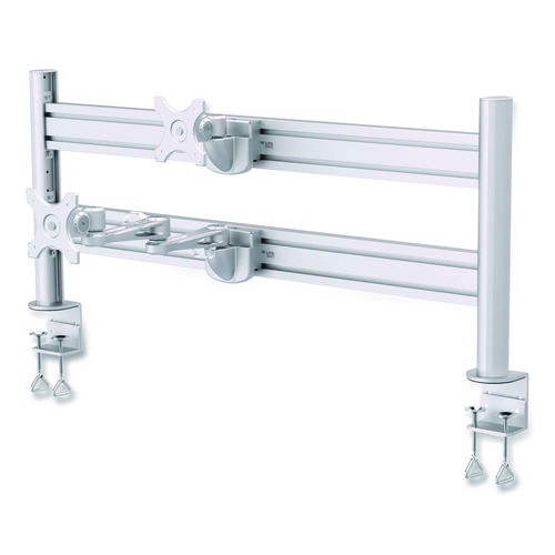 Slat Rail with Posts for Slat Wall System for 32" TVs, 8.1w x 5.7d x 5.51h, Silver, Supports 33 lb