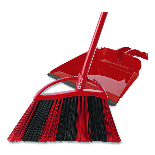 One Sweep LG Broom with Dustpan, 57" Handle, Red/Black/Gray