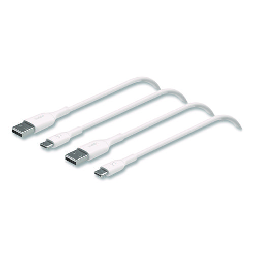 BOOST CHARGE USB-C to USB-A Cable, 3.3 ft, White, 2/Pack