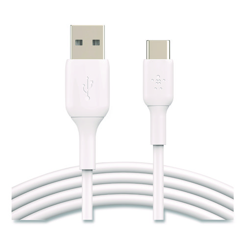 BOOST CHARGE USB-C to USB-A Cable, 3.3 ft, White, 2/Pack