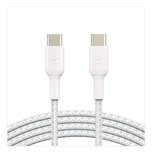 BOOST CHARGE Braided USB-C to USB-C Cable, 3.3 ft, White