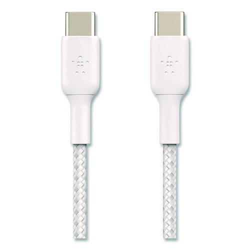 BOOST CHARGE Braided USB-C to USB-C Cable, 3.3 ft, White