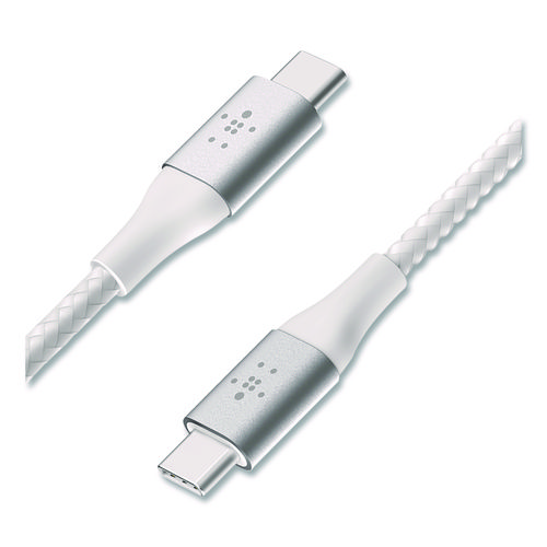 BOOST CHARGE Braided USB-C to USB-C Cable, 6.6 ft, White