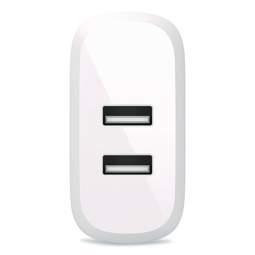 BOOST CHARGE Dual USB-A Wall Charger + Lightning to USB-A Cable, White