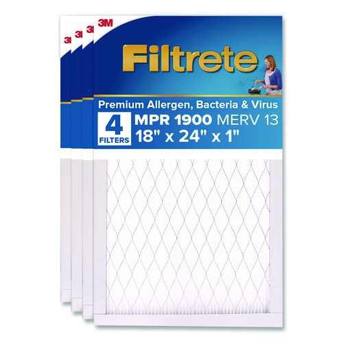 Premium Allergen, Bacteria and Virus Filter, 18 x 24, 4/Carton