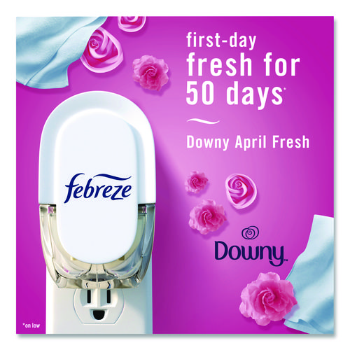 Air Freshener Warmer Starter Kit, Clear/White, with (2) Downy April Fresh Refills