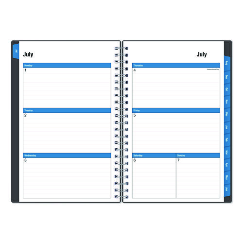 Collegiate Academic Year Weekly/Monthly Planner, 8 x 5, Charcoal Gray Cover, 12-Month: July 2024 to June 2025