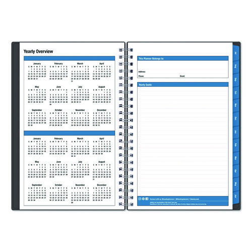 Collegiate Academic Year Weekly/Monthly Planner, 8 x 5, Charcoal Gray Cover, 12-Month: July 2024 to June 2025