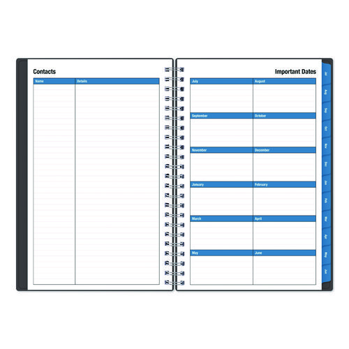 Collegiate Academic Year Weekly/Monthly Planner, 8 x 5, Charcoal Gray Cover, 12-Month: July 2024 to June 2025