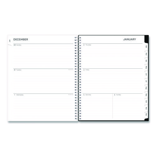 Analeis Create-Your-Own Cover Weekly/Monthly Planner, Floral Artwork, 11 x 8.5, White/Black/Coral, 12-Month (Jan-Dec): 2025