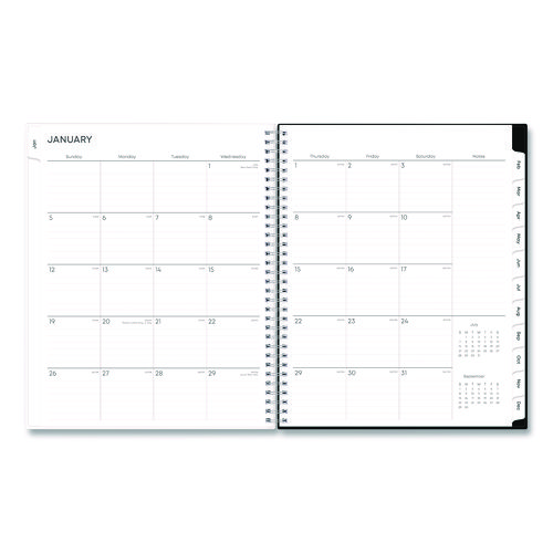 Analeis Create-Your-Own Cover Weekly/Monthly Planner, Floral Artwork, 11 x 8.5, White/Black/Coral, 12-Month (Jan-Dec): 2025