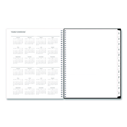 Analeis Create-Your-Own Cover Weekly/Monthly Planner, Floral Artwork, 11 x 8.5, White/Black/Coral, 12-Month (Jan-Dec): 2025