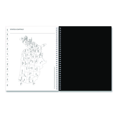 Analeis Create-Your-Own Cover Weekly/Monthly Planner, Floral Artwork, 11 x 8.5, White/Black/Coral, 12-Month (Jan-Dec): 2025