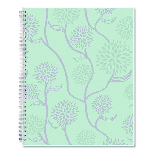 Rue Du Flore Weekly/Monthly Planner, Floral Artwork, 11 x 8.5, Jade/Lavender Cover, 12-Month (Jan to Dec): 2025