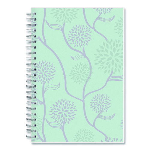 Rue Du Flore Weekly/Monthly Planner, Floral Artwork, 8 x 5, Jade/Lavender Cover, 12-Month (Jan to Dec): 2025