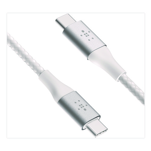 BOOST CHARGE Braided USB-C to USB-C Cable, 6.6 ft, White