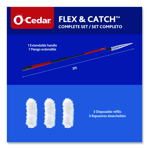 Flex and Catch Heavy-Duty Dusting Kit, 1 Duster Wand and 3 Refills