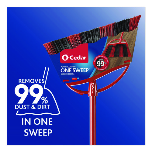 One Sweep Large Broom, 48" Handle, Red/Black/Gray