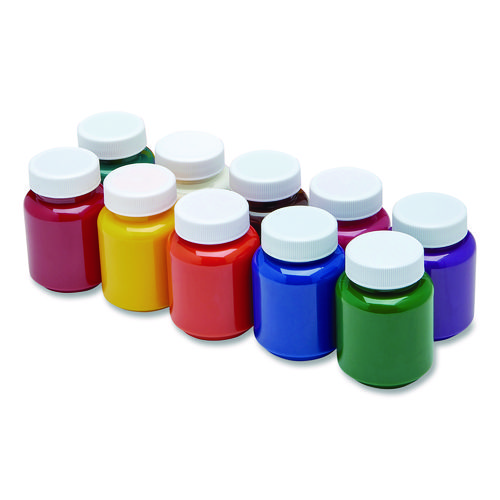 Washable Project Paints, 10 Assorted Colors, 2 oz Bottles, 10/Pack