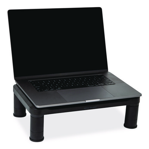 Adjustable Rectangular Monitor Stand, 14.5" x 10.5" x 2.5" to 5.25", Black, Supports 50 lb, 2/Pack