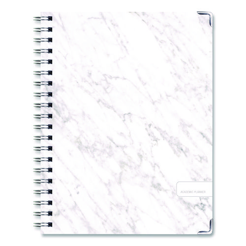 Marble Academic Year Weekly/Monthly Planner, 11 x 8.5, White Marble Cover, 14-Month: June 2024 to July 2025