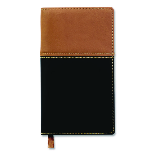 Deluxe Weekly/Monthly Pocket Planner, 6 x 3.5, Black/Brown Two-Tone Cover, 14-Month: Nov 2024 to Dec 2025