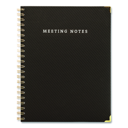 Meeting Notes Book, Space for Up to 159 Meetings, Meeting-Minutes/Notes Format, Black/Gold Cover, (80) 11 x 8.5 Sheets