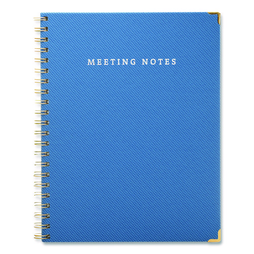 Meeting Notes Book, Space for Up to 159 Meetings, Meeting-Minutes/Notes Format, Blue/Gold Cover, (80) 11 x 8.5 Sheets