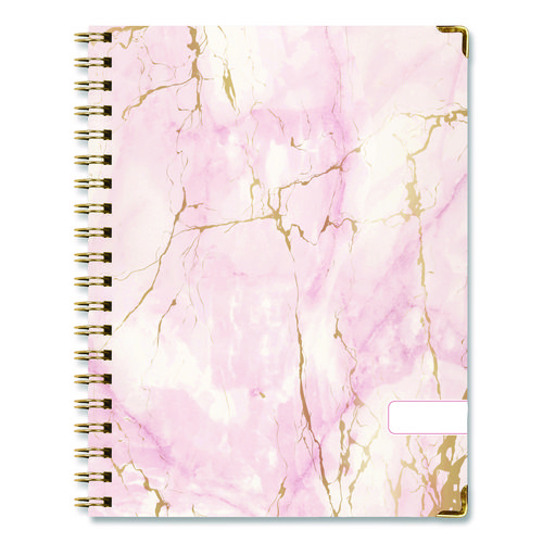 Marble Weekly/Monthly Planner, 11 x 8.5, Pink Marble/Gold Cover, 14-Month: Nov 2024 to Dec 2025