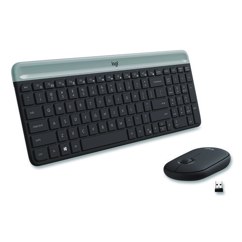 MK470 Slim Wireless Keyboard and Mouse Combo, 2.4 GHz/33 ft Wireless Range, Graphite