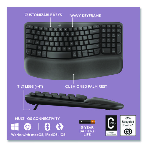 ERGO Wave Keyboard for Business, Graphite