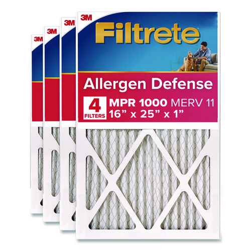 Allergen Defense Air Filter, 16 x 25, 4/Carton