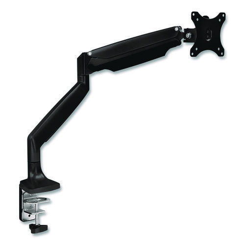 Single Monitor Gas-Spring Mounting Arm, For 13" to 32" Monitors, 360 Degree Rotation, +/-45 Degree Tilt, Black, Supports 20lb