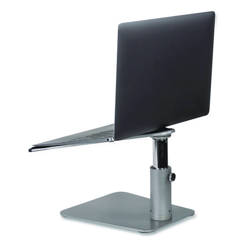 Adjustable Height Laptop Riser, 10" x 10.5" Platform, Silver/Black, Supports Up to 33 lbs