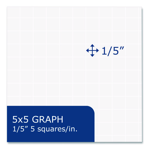 Whitelines Notebook. Quadrille Rule, (5 sq/in), Gray/Orange Cover, (70) 11 x 8.5 Sheets