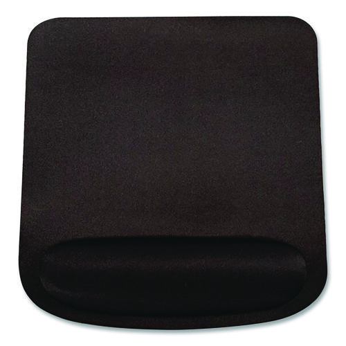 Foam Non-Skid Mouse Pad with Wrist Rest, 8.25 x 9, Black