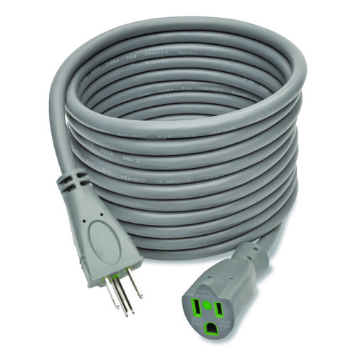 Hospital-Grade Extension Cord, 15 ft, 15 A, Gray